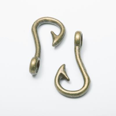 China Thick antique silver tone of bracelet/charm jewelry accessories pendant antique bronze fish hook connector, bracelet charm, DIY jewelry accessory making for sale