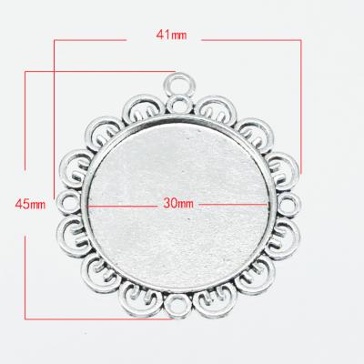 China 30mm Tray Round Round Classic Fashion Environmental Friendly Special White Alloy Custom Made Pendant for sale