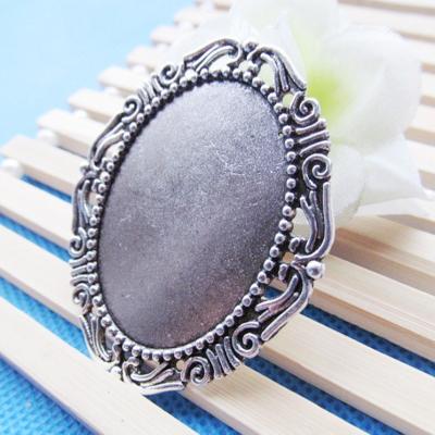 China Factory Direct Sales Eco-Friendly Zinc Alloy Metal Frame 30mmx40mm Oval Base Setting Tray Jewelry Bezel Pendant Bezel Tray for sale