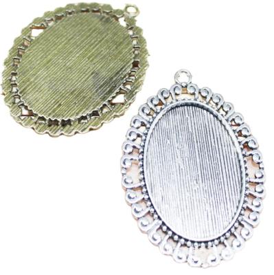 China In 2021 Eco Friendly Launched Oval Flower Base Setting Tray Bezel Jewelry Bezel Pendant Trays for sale