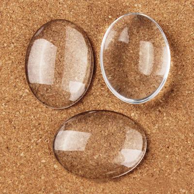 China Good Quality 30MMX40MM Eco Friendly Oval Clear Glass Cabochon DIY Accessories Jewelry for sale