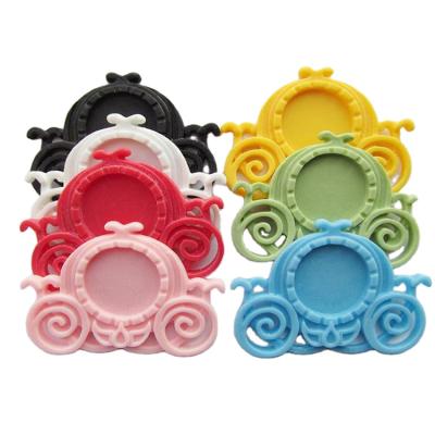 China Europe 7 Colors Flatback Resin Pumpkin Cart Charm Finding Base Tray Bezel Setting for sale