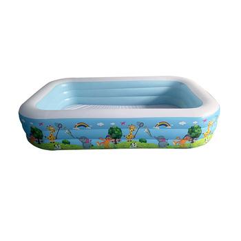 China Summer Adult Durable Inflatable Kids Blue Family 305cm PVC Printed Design Swimming Pool Rectangular Play Pool for sale