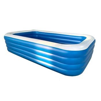 China PVC 180cm Summer Adult Durable Inflatable Children Swimming Pool Rectangular Four Layer Family Pool Play Pool for sale