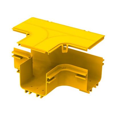 China Yellow PVC Or ABS Plastic Guangyu Tee Horizontal Fiber Optic Cable Tray Accessories for sale