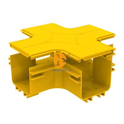 China Yellow PVC Or ABS Guangyu Plastic Horizontal Cross Fiber Optic Cable Tray Accessories for sale