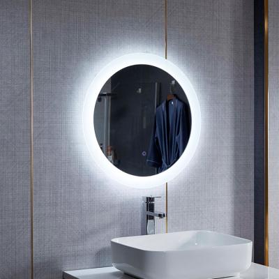 China Illuminated Smart Wall Mount Led Light Aluminum Frame Round Makeup Mirror Led Lighted Bathroom Mirror Wall for sale