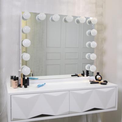 China Modern Vanity Mirror Lighted Girl Hollywood Sight Makeup Mirror Use Led Light Changing Coloring Touch Switch Mirror With Led Light for sale