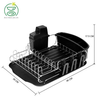 China Sustainable Metal Black Single Layer Kitchen Storage Rack Dishes With Drainable Cup Rack for sale