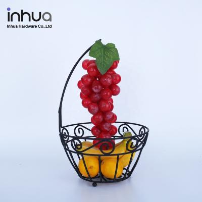 China Viable Wholesale Fruit Storage Rack Shelf Fruit J-Hook Wrought Iron Black Fruit Rack for sale