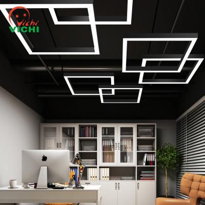 China Vichi Modern Rectangle Square Shape Residential Commercial Lighting Pendant Lights For Gym for sale