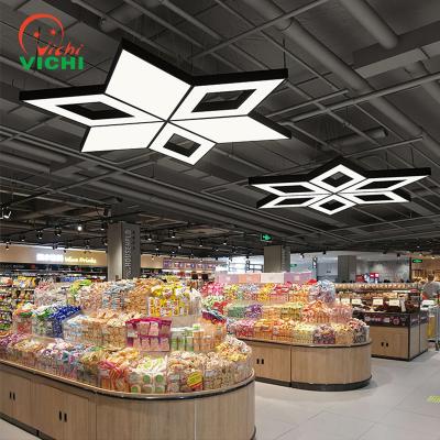 China Vichi Modern Custom Design Modern Office Ceiling Rhombus Light Artistic Pendant Flower For Cafe for sale