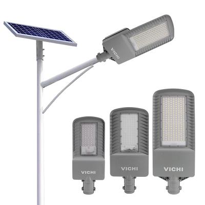 China Roads Vichi 150w ip65 Municipal Waterproof Lightweight Solar Powered Street Light Timer Infrared Sensor All In One Outdoor Solar Street Light for sale