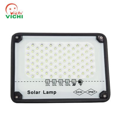 China Garden Vichi Outdoor Solar Flood Light High Power Security Manufacture 100w Solar Led Flood Light for sale