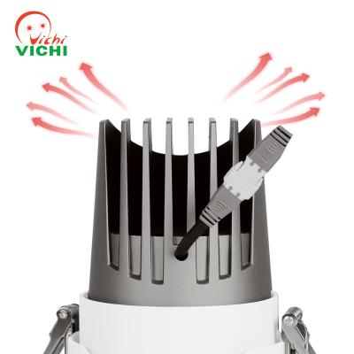 China Modern Vichi Lighting Spot Light Aluminum Die Casting PC IP20 20w COB Chrome Embedded Reflector Led Downlight for sale