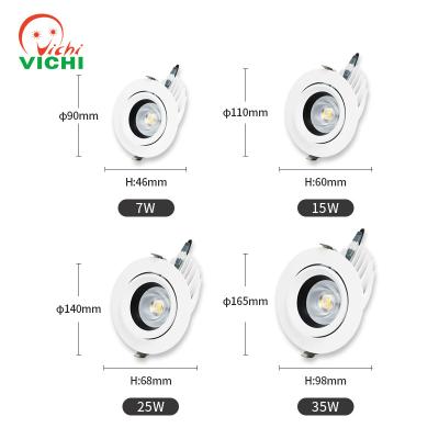 China Aluminum Alloy Downlights Strong Enough Supermarket Warehouse Vichi Adjustable Led Downlight 7w for sale