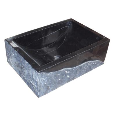 China Rectangle Modern Black Granite Stone Wash Basin for sale