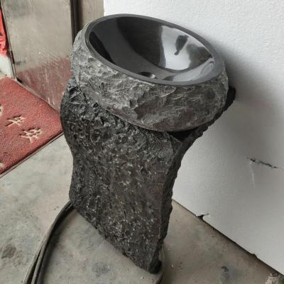 China Hotel Style Stone Pedestal Sink Outdoor Stone Countertop And Basin for sale