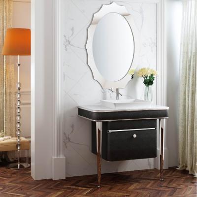 China Modern Luxury Floor Mount Stainless Steel Small Bathroom Cabinet for sale