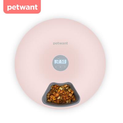 China Automatic Pet Food Safe Reliable Smart Round Timing Automatic 6 Meal Pet Feeder for sale