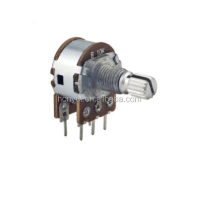 China 16mm b100k stereo volume control potentiometer with 41clicks, resistance tolerance 10% RV16100GO for sale