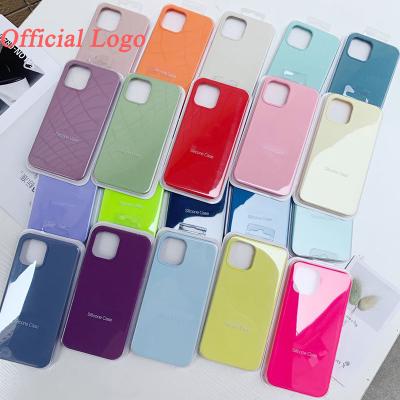 China Shockproof Shockproof For Apple iPhone 13 Xr Xs X Case Silicone Case iPhone 12 11 pro Max Phone Original Logo, For iPhone 13 Case With Microfiber for sale