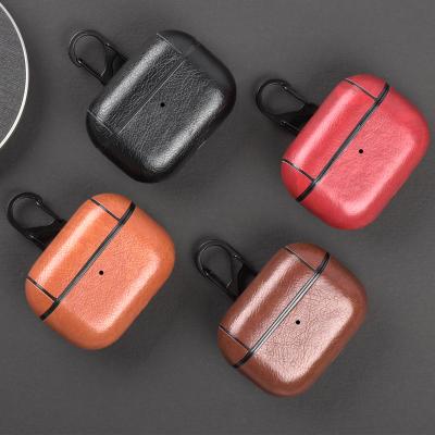 China Fanshion Simple Simple PU Leather Earphone Case For Airpods Pro Airpods Designers Case For Apple Airpods pro 3 for sale