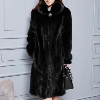 China Viable Korean version of the mink fur coat women's whole velvet long fifties and older large size fur lapel for sale