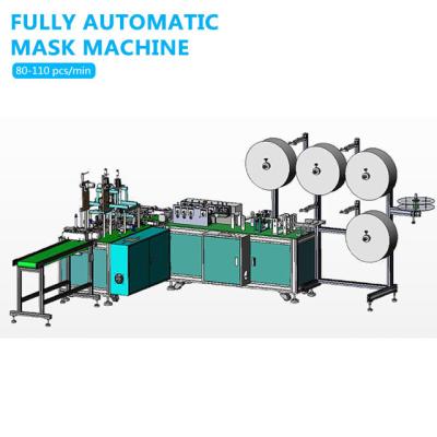 China Factory 2021 Full Automatic N95 3ply Disposable Medical Nonwoven Face Mask Making Machine for sale