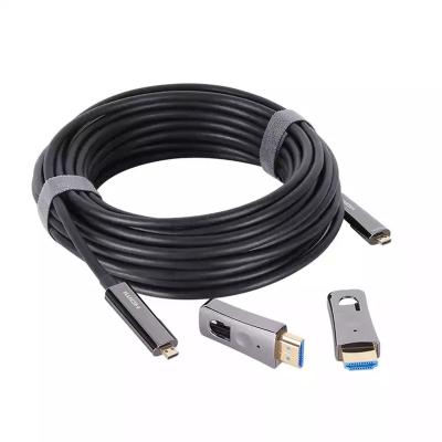 China COMPUTER 3D 4K 60Hz Fiber Cable Support 4:4 YUV:4 2.0 18Gbps with Micro HDMI and Standard HDMI Connectors HDMI Fiber Optic Cable for sale