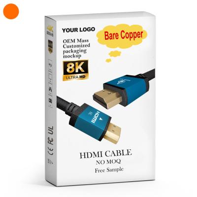 China Newest COMPUTER Blue 1m Premium Hdmi 2.1 8K HDMI Cable Braided Cable For Office System Computer To Projector for sale