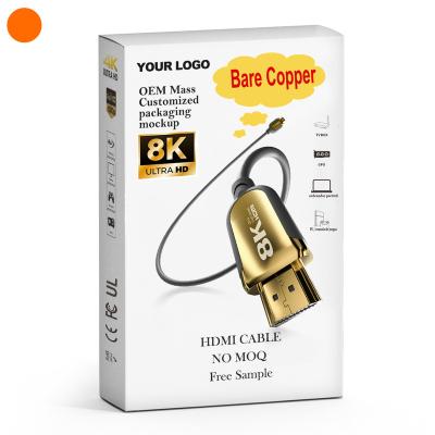 China High Flexible 8K 4k Hdmi 2.1 2.0 Ultra High Speed ​​Gold Kabel 2160p Pla Plated Lea Lead HDMI Cable for sale