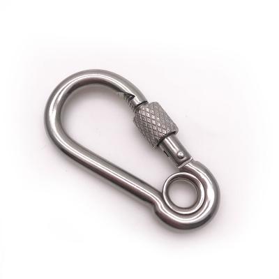 China BT-2450S Durable 304 Stainless Steel Climbing Carabiner With Snap Screw And Eye Hook Caribiners for sale