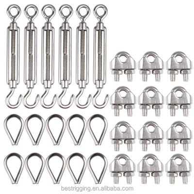 China Used For Stage Lighting Rope Stainless Steel 304 Kit Turnbuckle Wire Rope Tensioner Safe Parts With Eye&Hook for sale