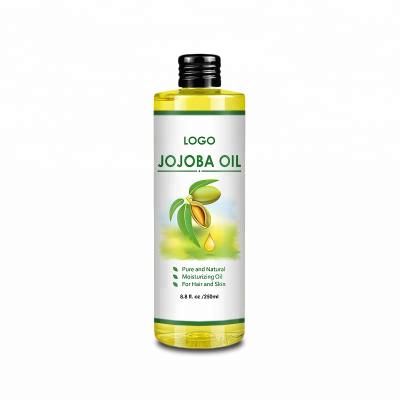 China Available pure and natural jojoba carrier oil available with private label, best moisturizing oil for hair skin for sale