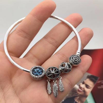 China Classic 1:1 S925 Fit Pandoraer Diy Charm Love Shrink Watch High Quality Gold Punk Bracelet Style Jewelry Gift for sale