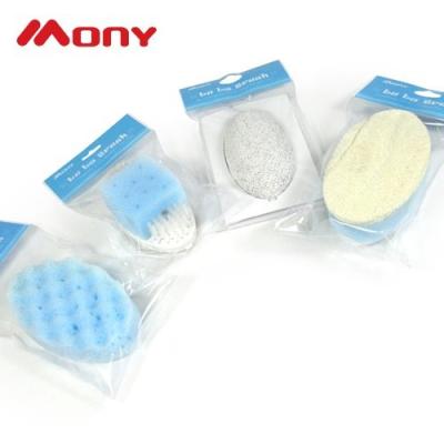 China Interchangeable Body Shower Head Brush Set Shower Scrubber With 5 Different Materials for sale