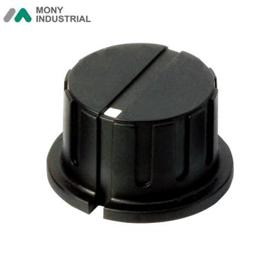 China Ribbed Encoder Black Phenolic Brass Insert Knob For Potentiometer Electrical Instruments for sale