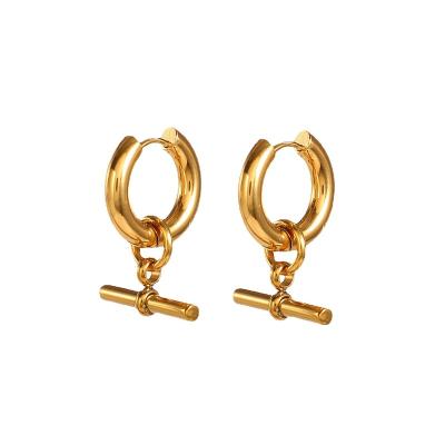 China TRENDY Profile-shaped wholesale 18KGold stainless steel plated pendant earrings for ladies for sale