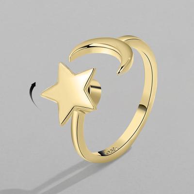 China TRENDY Stylish gold and silver ring with adjustable rotation Women's ring gold Anxiety ring for sale