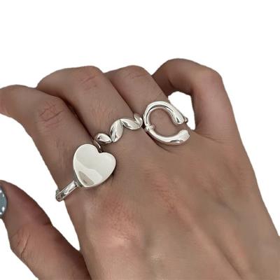 China Safe 925 sterling silver irregular heartbeat couple ring pretty women ring for engagement for sale