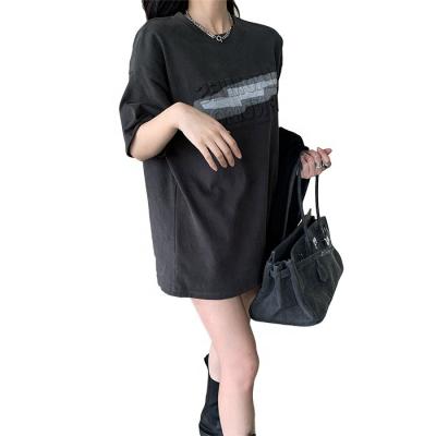 China Anti-wrinkle JBeiL t-shirt dress women summer ladies custom logo embossed t-shirt dress women summer for sale