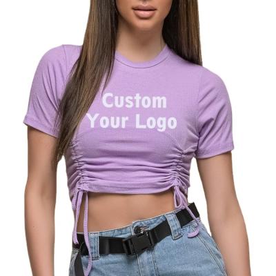 China JBeiL Gecai Logo Designer Cotton QUICK DRY Wholesale Custom Graphic Women Cropped Tops Tees Ladies Tees Women's T-Shirts For Women for sale