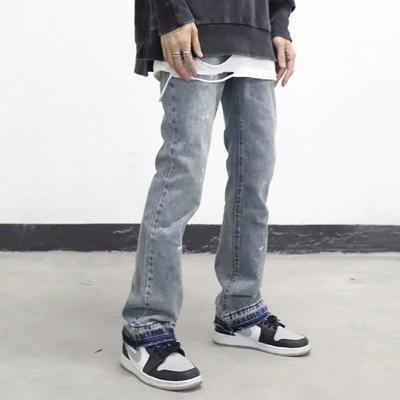 China JBeiL Sustainable Custom Mens Jeans Washed Wide-leg Rocket Jeans Pants Straight Casual Jeans For Men Loose Denim Pants for sale