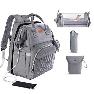 China With USB Large 3 in 1 Modern Multifunctional Waterproof Changing Diaper Bag Station Diaper Bag for sale