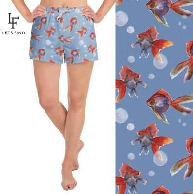 China Breathable Wholesale Goldfish Patterned Sublimation Custom Printed High Waist Womens Casual Running Shorts for sale