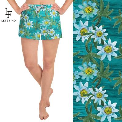 China Breathable Wholesale Flower Patterned Sublimation Custom Printed High Waist Womens Casual Running Shorts for sale