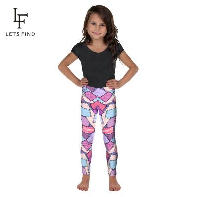 China Wholesale Breathable 92% Polyester 8% Spandex Custom Extracts Printed High Waist Kids Yoga Leggings for sale