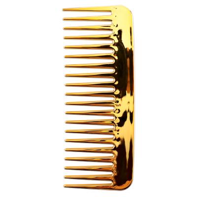 China Salon Wholesale ABS Plastic Rainbow Plating Combs Wide Tooth Hair Comb Hair Styling Tools for sale