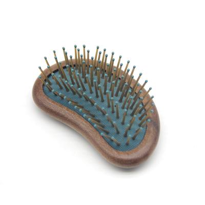 China Portable Wooden Easy Use Wave Detangle Salon Comb Cactus Shaped Curly Straight Hair Brush for sale